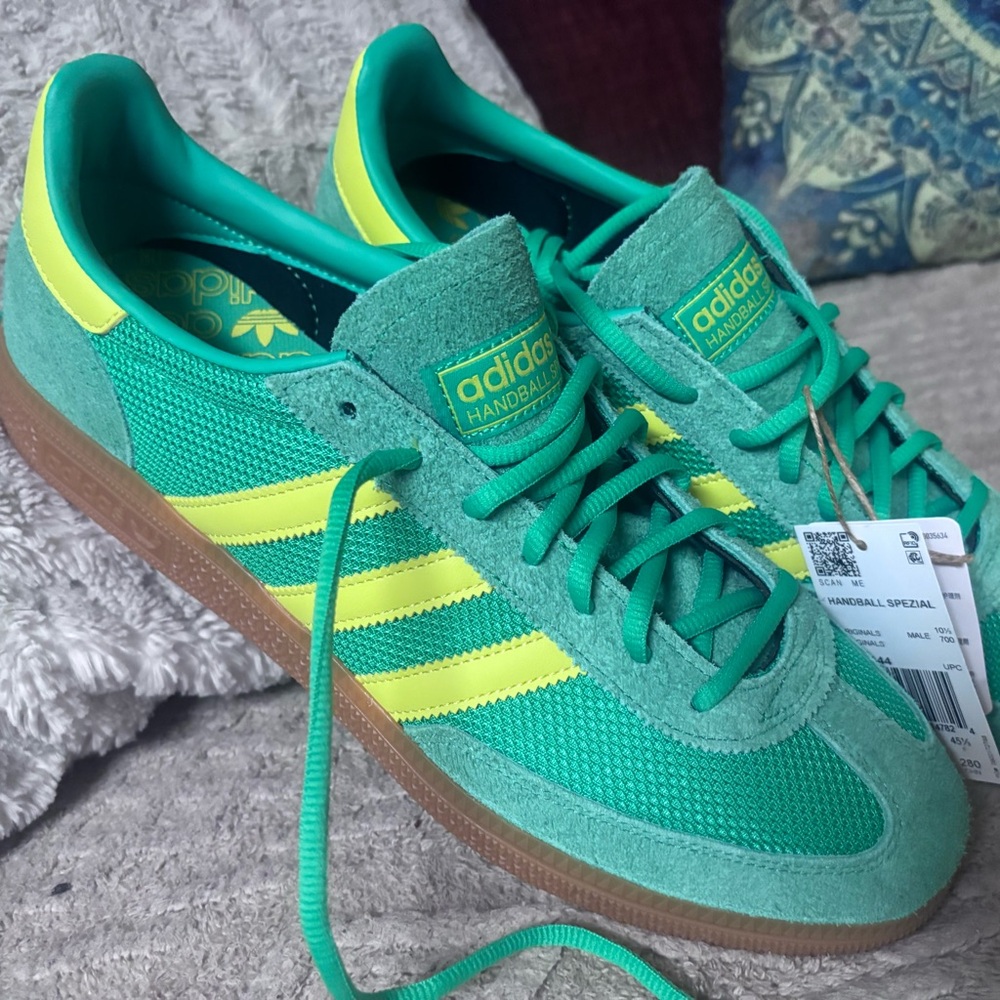 adidas Handball Spezial Green and Yellow Sneakers